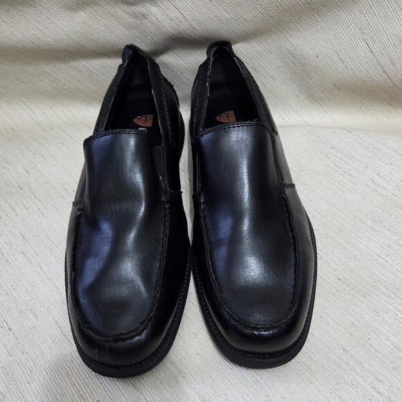 DEER Stag mens black leather slide on dress shoes/loafers size 8.5W  worn once - Picture 6 of 8